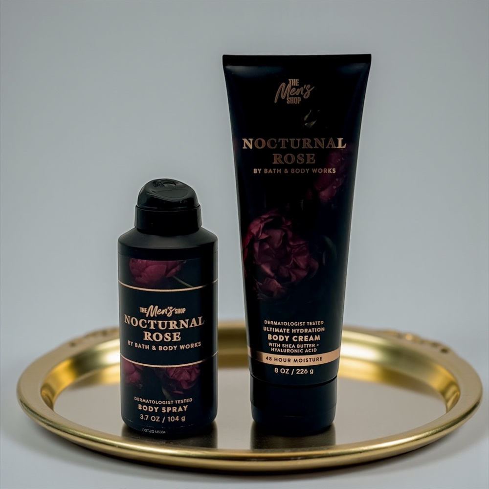 Bath & Body Works Nocturnal Rose Men’s Body Cream & Spray NWT